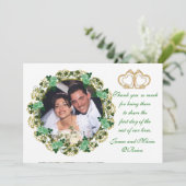 Dank u fotokaart Iers roos Bedankkaart (Staand voorkant)