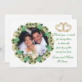 Dank u fotokaart Iers roos Bedankkaart (Voorkant / Achterkant)