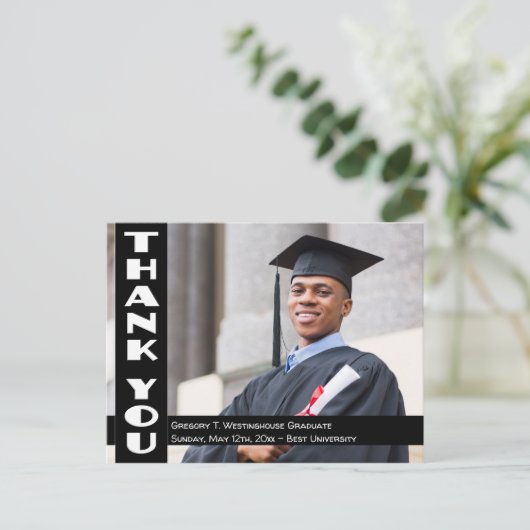 Dank u fotokaart voor Afstuderen / bruiloft Briefkaart (Staand voorkant)