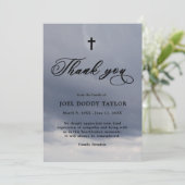 Dank u Funeral Cloudy Sympathie Grief Kaart (Staand voorkant)