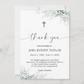 Dank u Funeral Greenery Sympathie Grief Kaart (Voorkant)