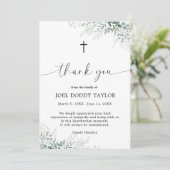 Dank u Funeral Greenery Sympathie Grief Kaart (Staand voorkant)