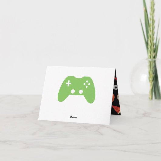 Dank u Gamer Video Game Pattern Bedankkaart (Achterkant)