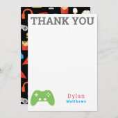 Dank u Gamer Video Game Pattern Bedankkaart (Voorkant / Achterkant)