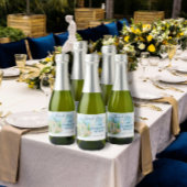 Dank U Gazebo bloemen duiven bruiloft Luxe Gift Sparkling Wijnetiket