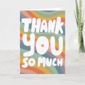 DANK U Gedempt Rainbow Curvy Stripes CUSTOM Kaart (Voorkant)