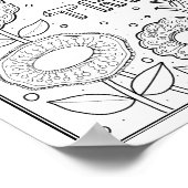 Dank u Gem Flowers Kleurplaat Art Poster (Hoek)