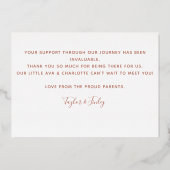 Dank u Gepersonaliseerde Kaart van de Aankondiging (Achterkant)