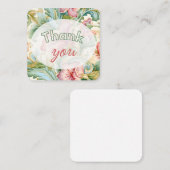 Dank u geschenk bloemenpatroon informatiekaartje (Voorkant / Achterkant)
