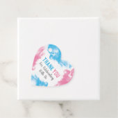 Dank u Geslacht onthullen Blauwe en Roze Rookbom Bedankjes Labels (In situ)