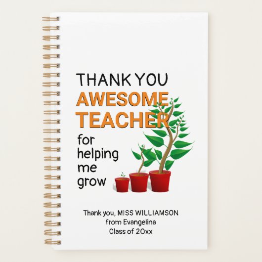 Dank u GEWELDIGE leerkracht Planner (Voorkant)