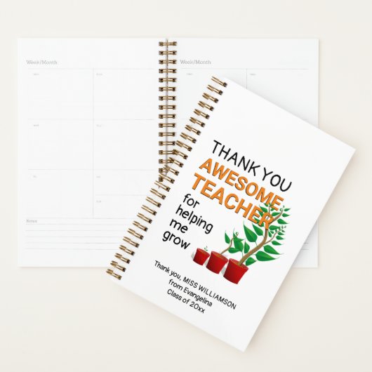 Dank u GEWELDIGE leerkracht Planner (Display)