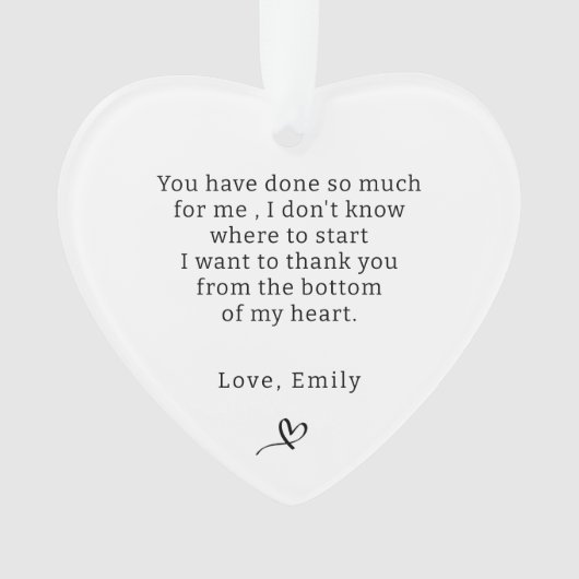 Dank u Gift Gepersonaliseerde Gift voor een Vriend Ornament (voorkant)