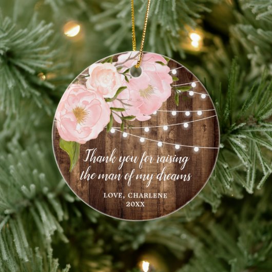 Dank u Gift Ouders van de Groom Gepersonaliseerd Keramisch Ornament (Boom)