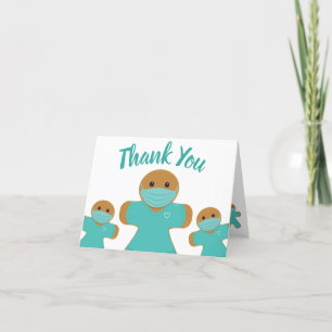 Dank u Gingerbread Gezondheidswerkers Bedankkaart