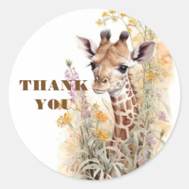 Dank u Giraffe Ronde Sticker