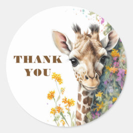 Dank u Giraffe Ronde Sticker