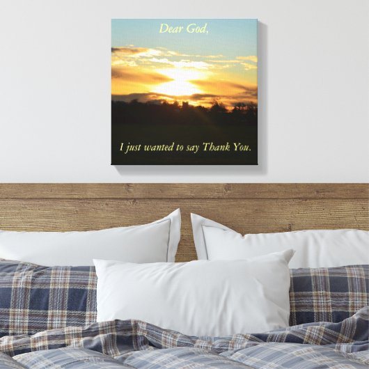Dank u God Stretched Canvas Print (Insitu (Slaapkamer))