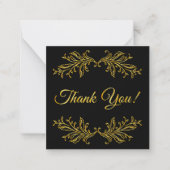 Dank u Gold Effect op zwart Dank u Notitiekaartje (Voorkant)