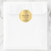 Dank u Gold Hand Script Tekst Glamour Sjabloon Ronde Sticker (Tas)