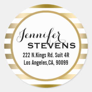 Dank u- Gold Stripes geometrisch patroon Ronde Sticker