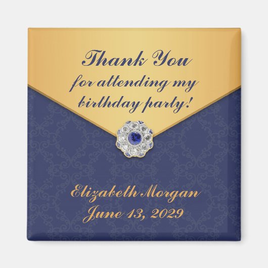 Dank u Golden Damask Magnet Magneet (Voorkant)