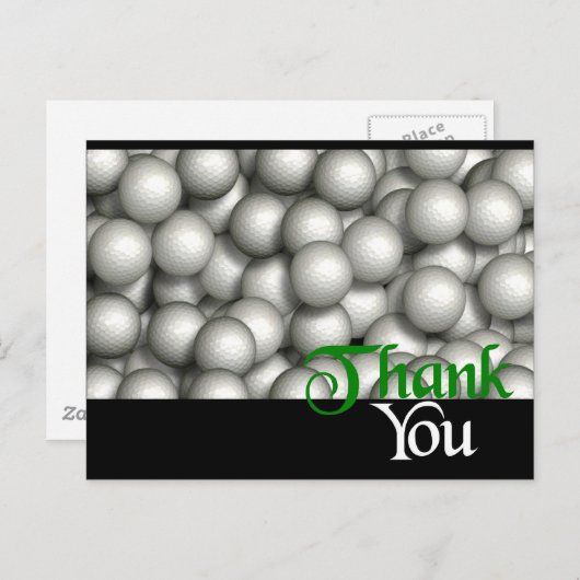 Dank u golfballen briefkaart (Voorkant / Achterkant)