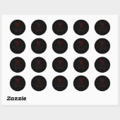 Dank u Gothic Red Metallic Script op zwart Ronde Sticker (Vel)