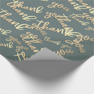 Dank u Goud Script Grijs Grijs Bruiloft Favor Cadeaupapier