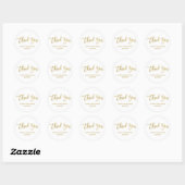 Dank u gouden baby shower ronde sticker (Vel)