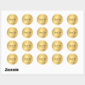 Dank u Gouden Handschrift Script Tekst Glam Chic Ronde Sticker (Vel)