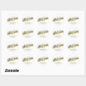 Dank u Gouden Hart Diamant Bruiloft Bruid Ronde Sticker (Vel)