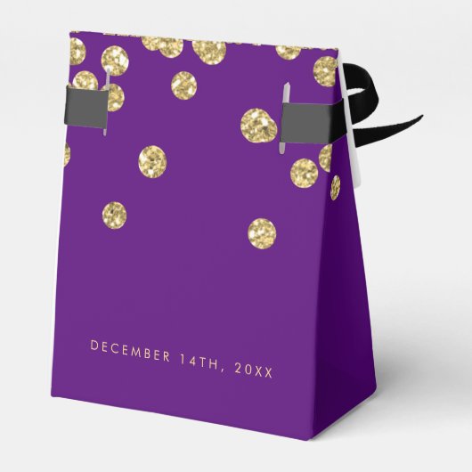 Dank u gouden Paarse "Dertig" Verjaardagsfeest Bedankdoosjes (Achterkant)