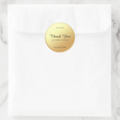 Dank u Gouden Sjabloon Elegant Handgeschreven Ronde Sticker (Tas)