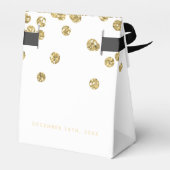 Dank u gouden "veertig" verjaardagsfeestje bedankdoosjes (Achterkant)