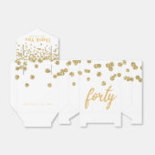 Dank u gouden "veertig" verjaardagsfeestje bedankdoosjes (Uitgevouwen)