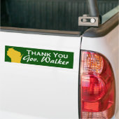Dank u gouverneur Scott Walker van Wisconsin Bumpersticker (Op Truck)