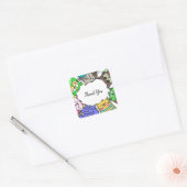 Dank u grappig huisdier kat grens vierkante sticker (Envelop)