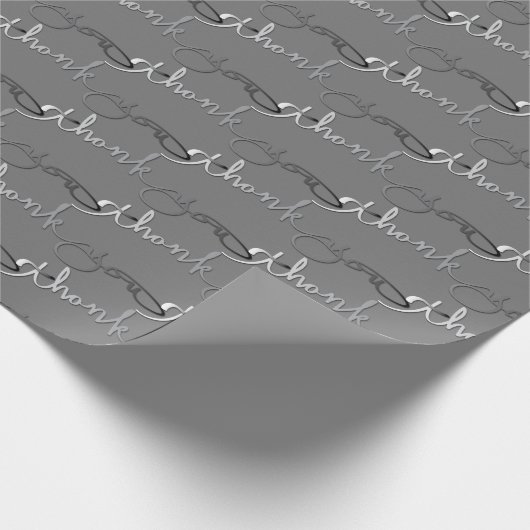 "Dank u" Gray Silvery Gradient Cadeaupapier (Hoek)