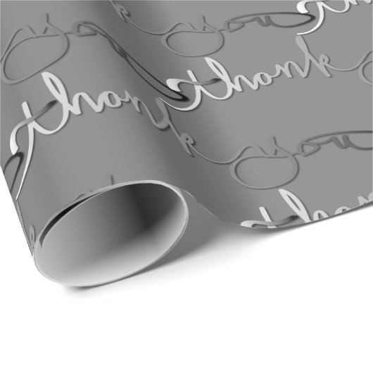 "Dank u" Gray Silvery Gradient Cadeaupapier (Rol Hoek)