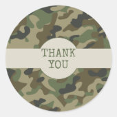 Dank u Green Camouflage Ronde Sticker (Voorkant)