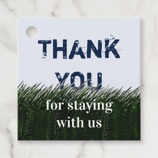 Dank u Green Grass en Sky Guest Bedankjes Labels (Voorkant)