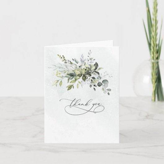 Dank u Greenery Minimalist Script Kaart (Voorkant)