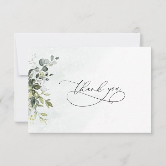 Dank u Greenery Minimalist Script Kaart (Voorkant)