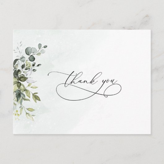 Dank u Greenery Minimalist Script Kaart (Voorkant)