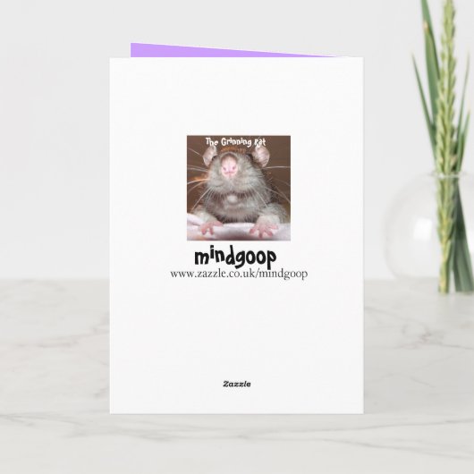 Dank u grijnzende rattenkaart bedankkaart (Achterkant)