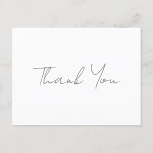 Dank U Grijs Handgeschreven Klassiek Chic Wit Briefkaart