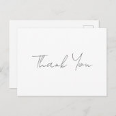 Dank U Grijs Handgeschreven Klassiek Chic Wit Briefkaart (Voorkant / Achterkant)
