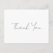 Dank U Grijs Handgeschreven Klassiek Chic Wit Briefkaart (Voorkant)