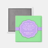 Dank u Groen Baby shower ten gunste van Magnet Magneet (Voorkant / Achterkant)